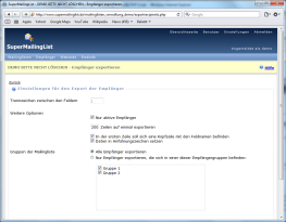 PHP Mailinglisten und Empfnger Verwaltung SuperMailingList - Exportieren der Newsletter-Empfnger fr den E-Mail-Versand